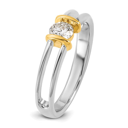 14K Two Tone Ibgoodman 1/3 Carat Lab Grown Diamond Vs/Si+ G+ Complete Ladies Wedding Band