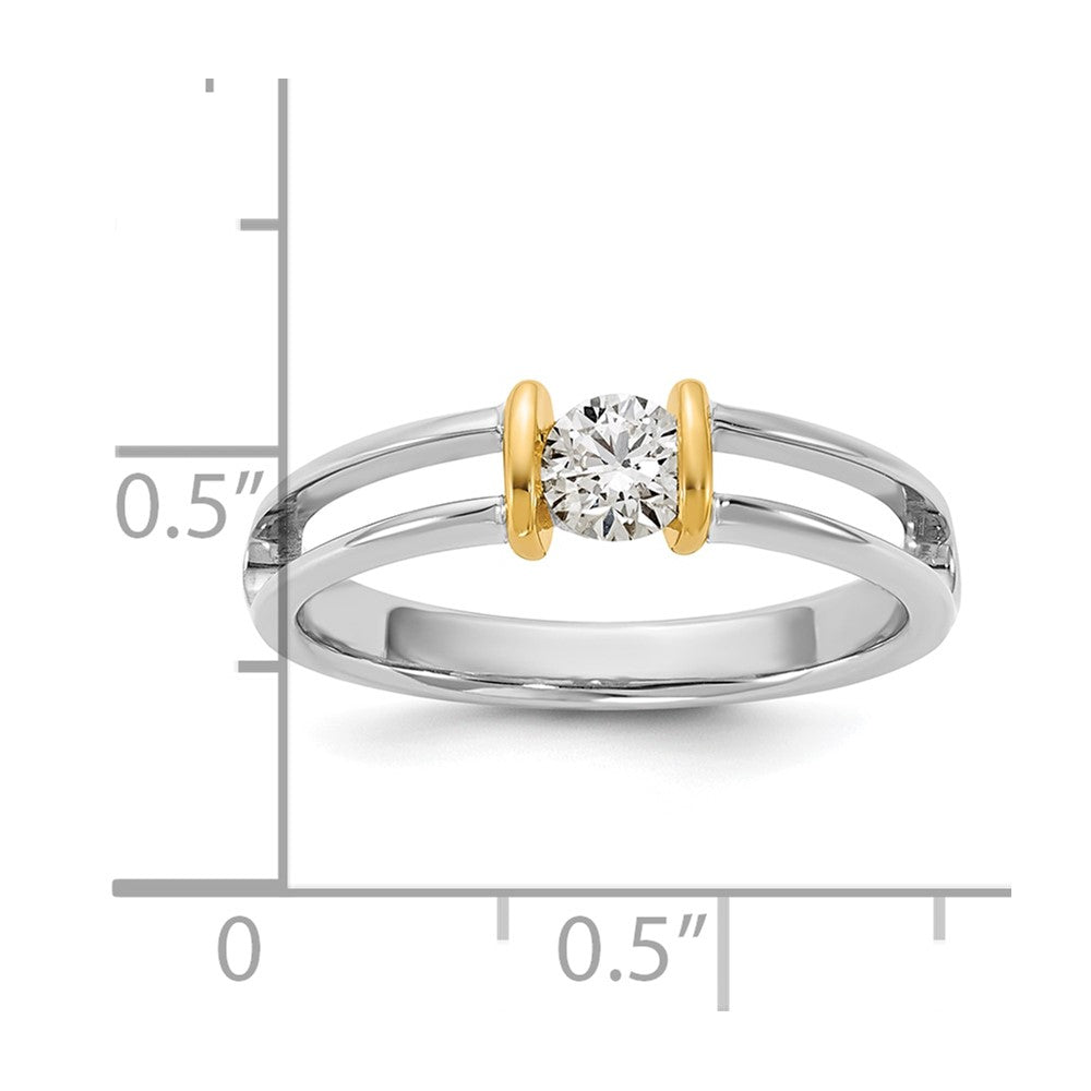 14K Two Tone Ibgoodman 1/3 Carat Lab Grown Diamond Vs/Si+ G+ Complete Ladies Wedding Band