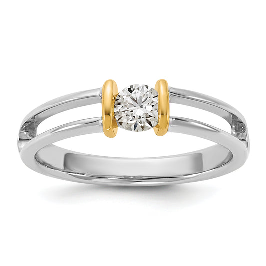 14K Two Tone Ibgoodman 1/3 Carat Lab Grown Diamond Vs/Si+ G+ Complete Ladies Wedding Band