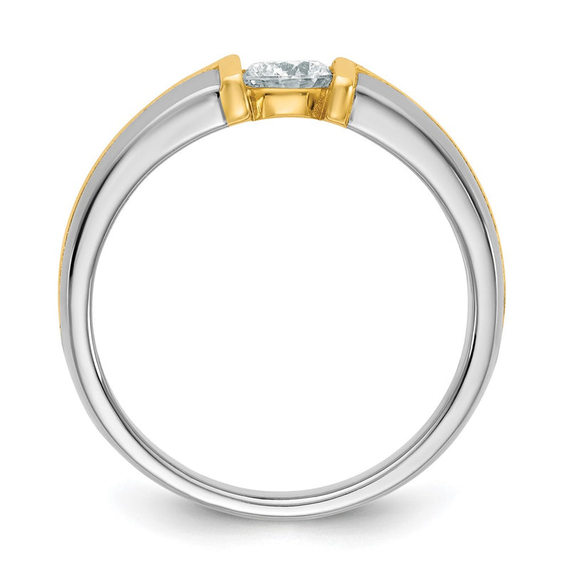 14K Two Tone Ibgoodman 1/2 Carat Lab Grown Diamond Vs/Si+ G+ Complete Men'S Wedding Band