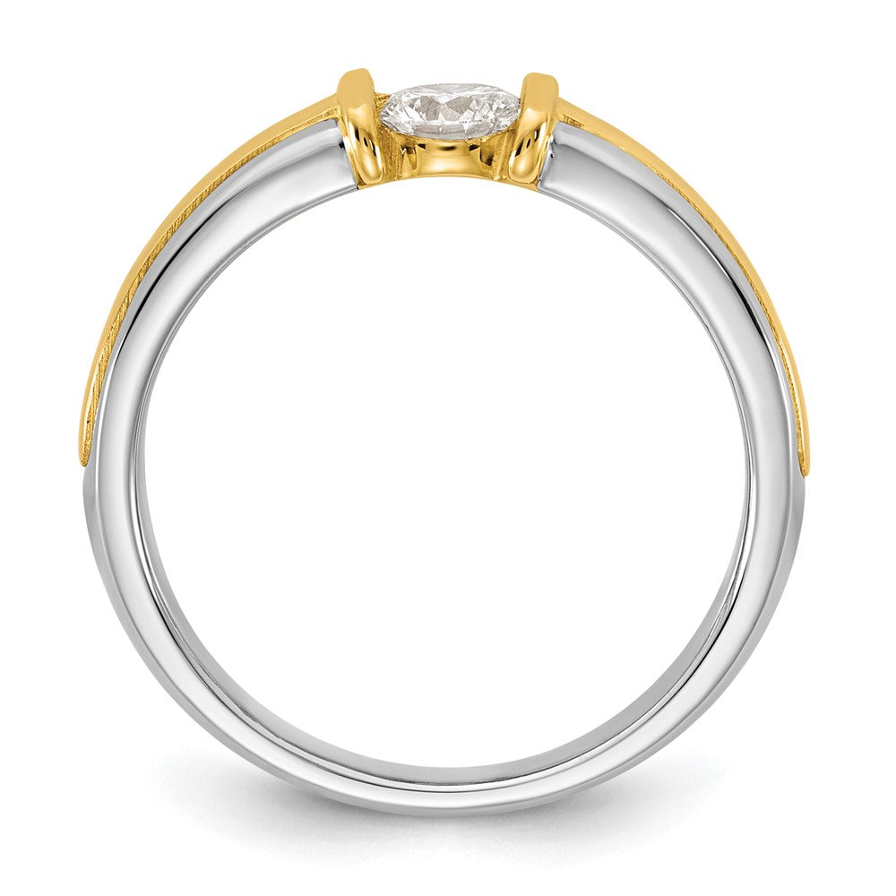14K Two-Tone Gold .33ct Ladies Diamond Wedding Band Ring