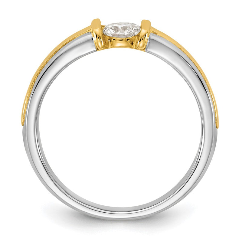 14K Two-Tone Gold .33ct Ladies Diamond Wedding Band Ring