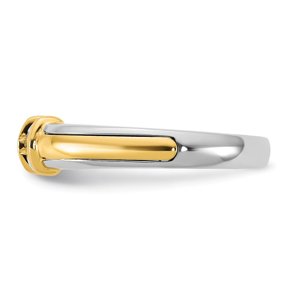 14K Two-Tone Gold .33ct Ladies Diamond Wedding Band Ring