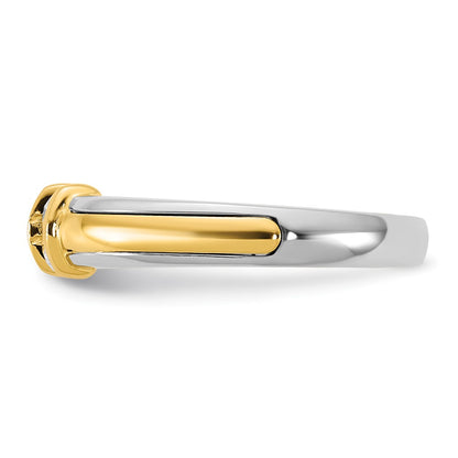 14K Two-Tone Gold .33ct Ladies Diamond Wedding Band Ring