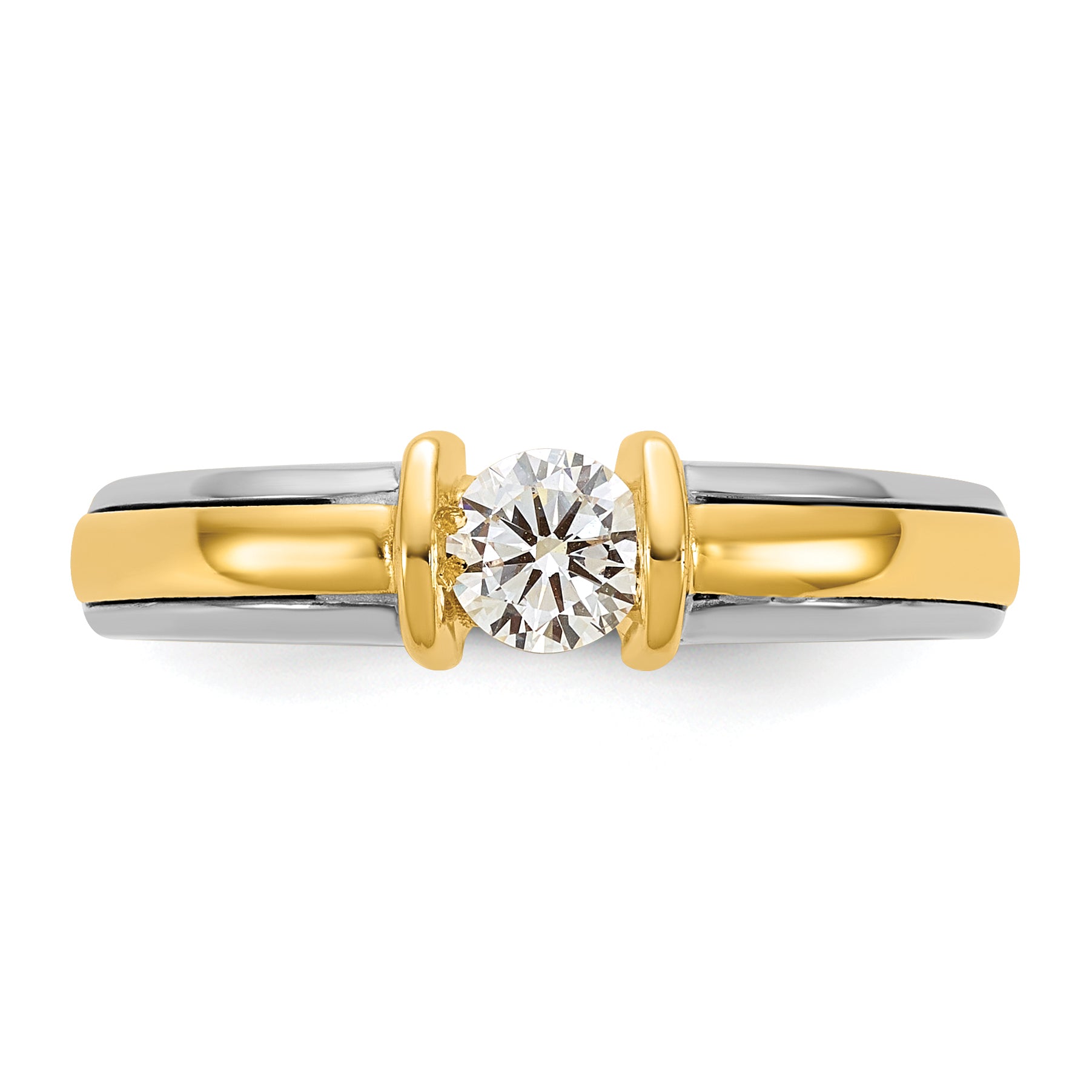 14K Two Tone Ibgoodman 1/3 Carat Lab Grown Diamond Vs/Si+ G+ Complete Ladies Wedding Band