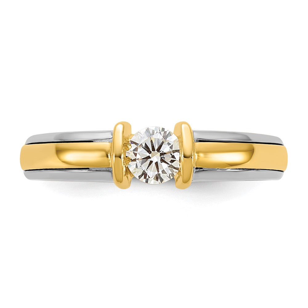 14K Two-Tone Gold .33ct Ladies Diamond Wedding Band Ring