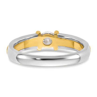 14K Two Tone Ibgoodman 1/3 Carat Lab Grown Diamond Vs/Si+ G+ Complete Ladies Wedding Band