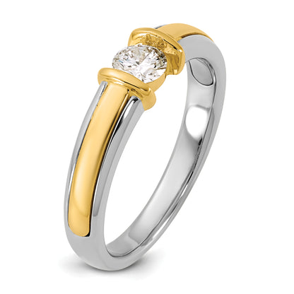 14K Two Tone Ibgoodman 1/3 Carat Lab Grown Diamond Vs/Si+ G+ Complete Ladies Wedding Band