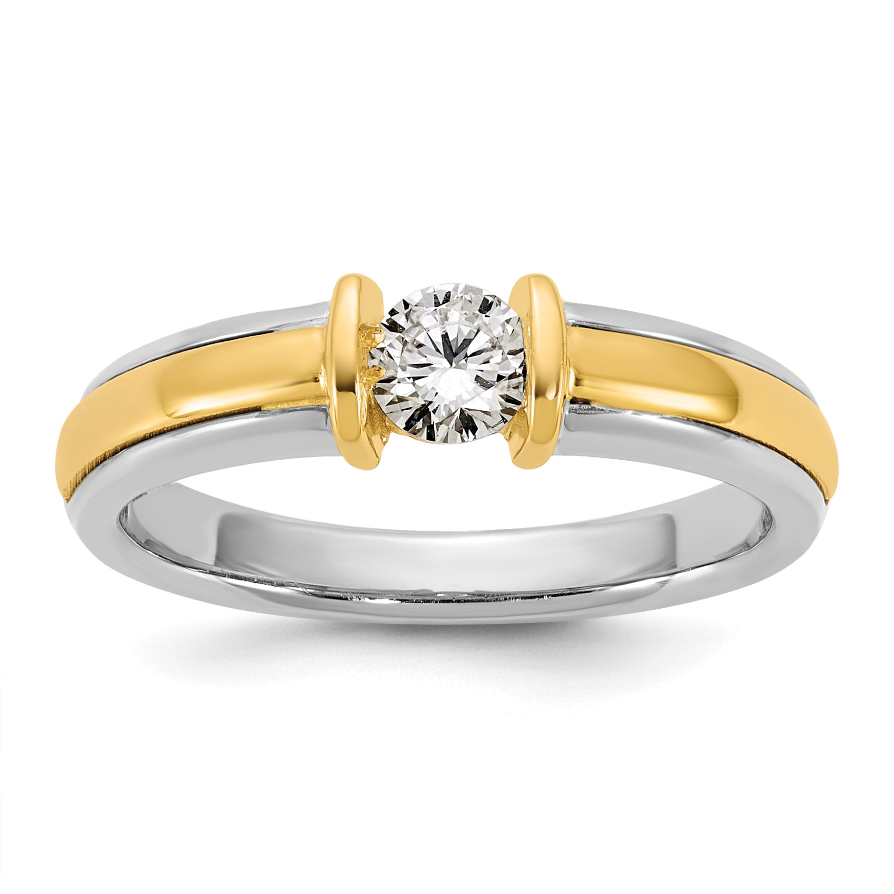 14K Two Tone Ibgoodman 1/3 Carat Lab Grown Diamond Vs/Si+ G+ Complete Ladies Wedding Band