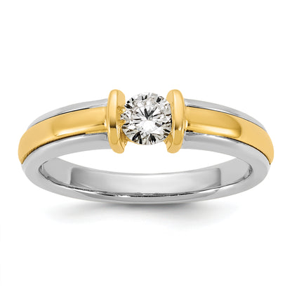 14K Two Tone Ibgoodman 1/3 Carat Lab Grown Diamond Vs/Si+ G+ Complete Ladies Wedding Band
