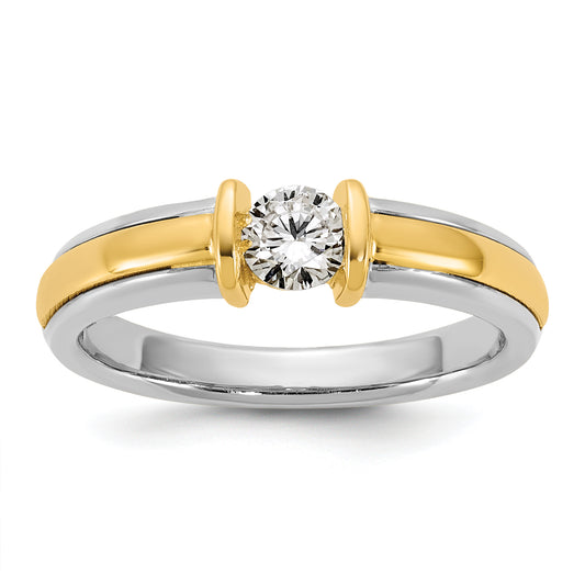 14K Two Tone Ibgoodman 1/3 Carat Lab Grown Diamond Vs/Si+ G+ Complete Ladies Wedding Band