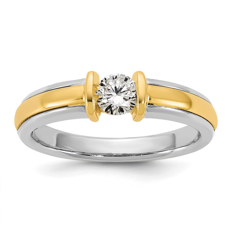 14K Two Tone Ibgoodman 1/3 Carat Lab Grown Diamond Vs/Si+ G+ Complete Ladies Wedding Band