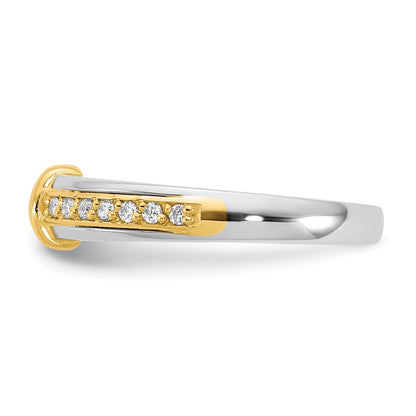 14K Two Tone Ibgoodman 1/2 Carat Lab Grown Diamond Vs/Si+ G+ Complete Ladies Wedding Band