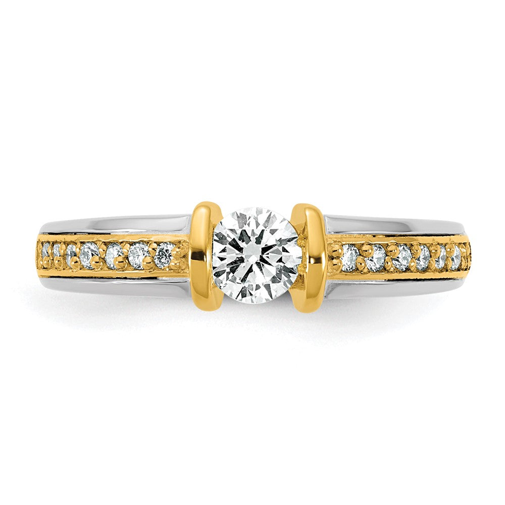 14K Two Tone Ibgoodman 1/2 Carat Lab Grown Diamond Vs/Si+ G+ Complete Ladies Wedding Band