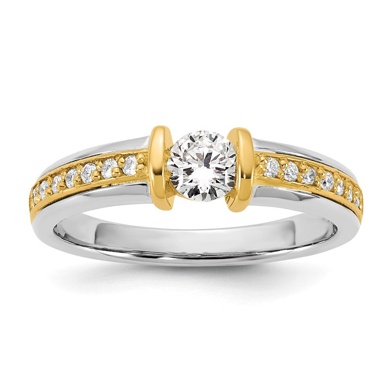 14K Two Tone Ibgoodman 1/2 Carat Lab Grown Diamond Vs/Si+ G+ Complete Ladies Wedding Band