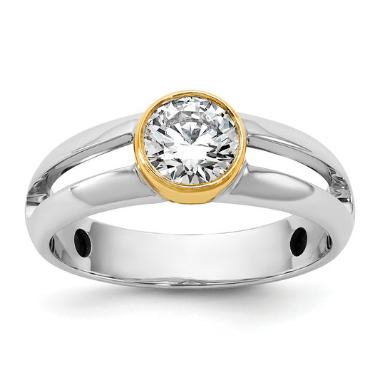 14K Two Tone Ibgoodman 1 Carat Lab Grown Diamond Vs/Si+ G+ Complete Men'S Wedding Band