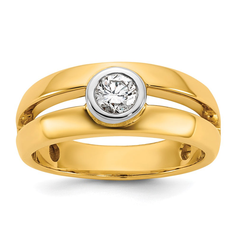 14K Two Tone Ibgoodman 1/3 Carat Lab Grown Diamond Vs/Si+ G+ Complete Ladies Wedding Band