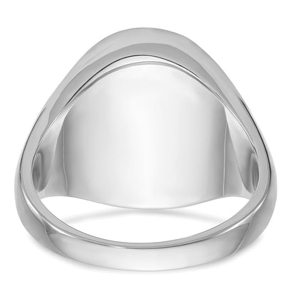 14k White Gold Men's Oval Onyx Complete Ring