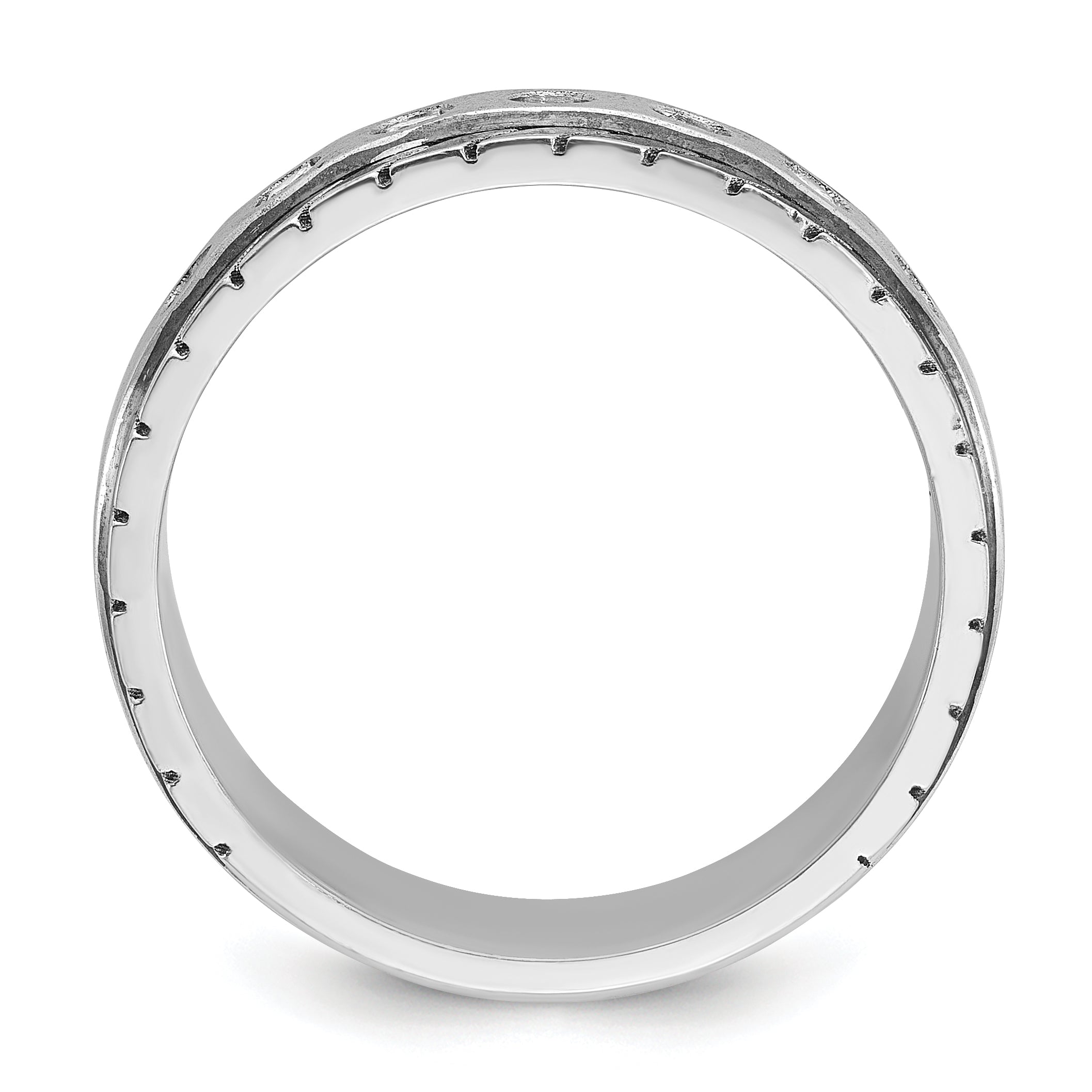 14k White Gold Men's Polished and Satin 1/4 carat Diamond Complete Ring