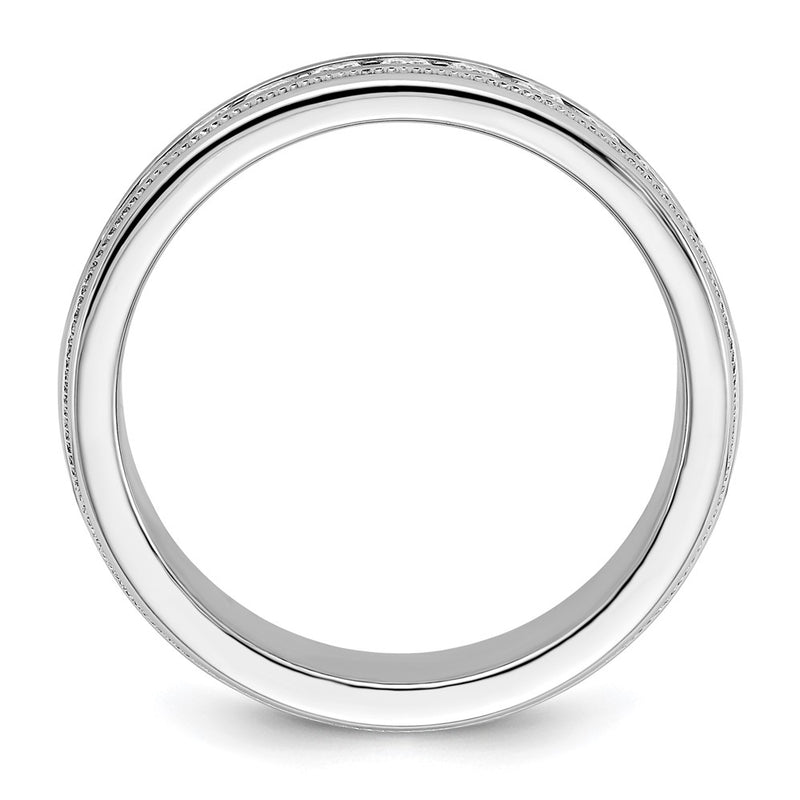 14k White Gold Men's 1/2 carat Diamond Milgrain Complete Ring