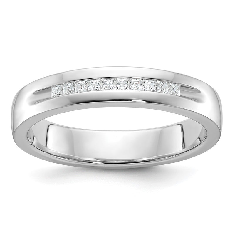 14k White Gold Men's 1/4 carat Diamond Complete Ring