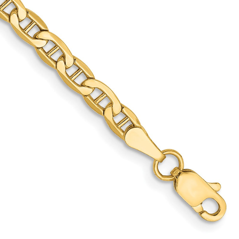 8 Inch 14K Yellow Gold Yellow Gold 3.20mm Anchor Chain Bracelet