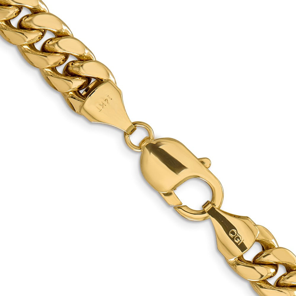 14k Yellow Gold 9.3mm Semi-Solid Miami Cuban Chain Necklace