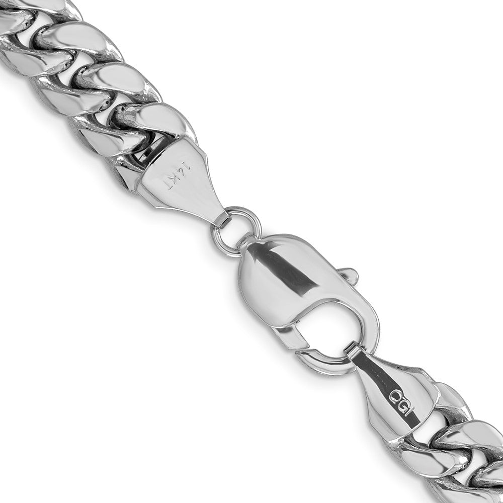14k White Gold 9.3mm Semi-Solid Miami Cuban Chain Necklace