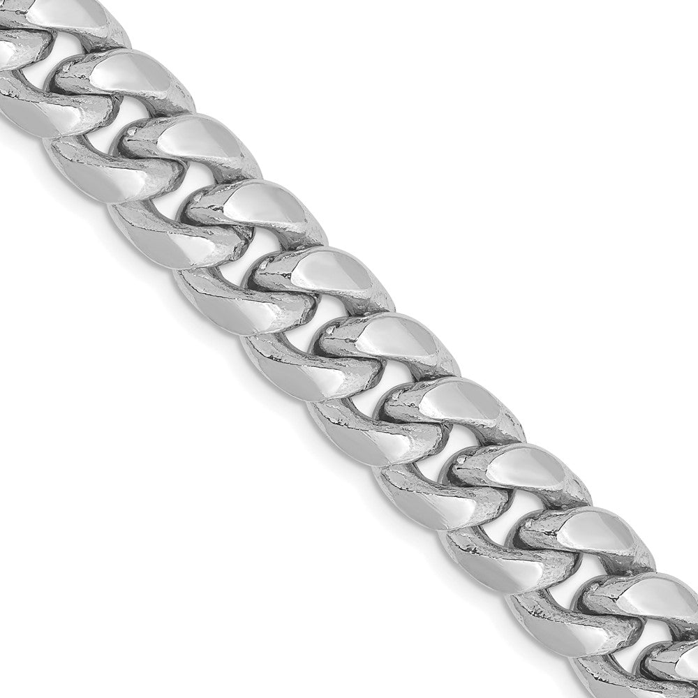 14k White Gold 9.3mm Semi-Solid Miami Cuban Chain Necklace
