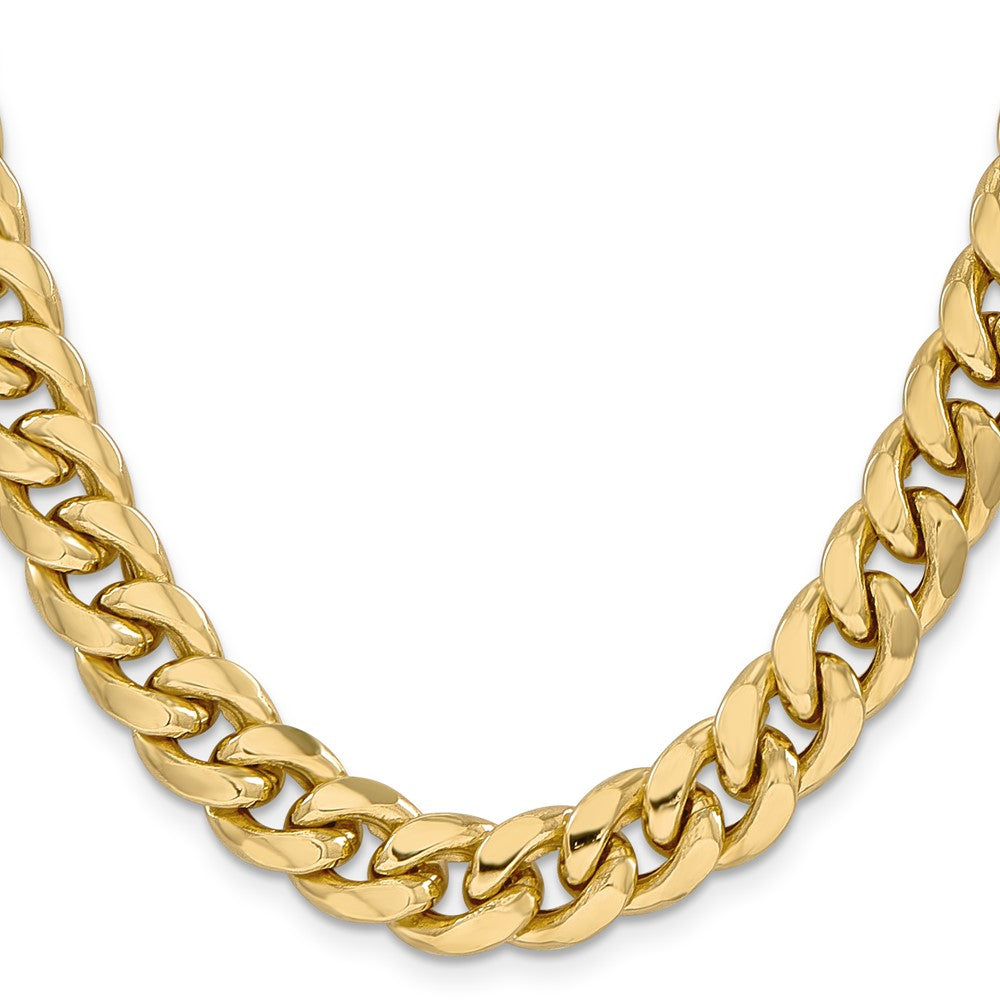 14k Yellow Gold 11mm Semi-Solid Miami Cuban Chain Necklace