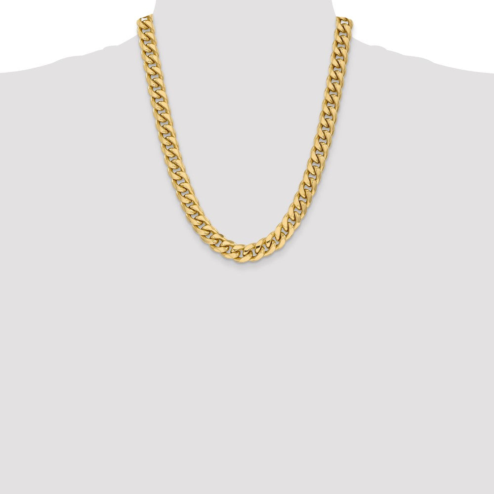 14k Yellow Gold 11mm Semi-Solid Miami Cuban Chain Necklace