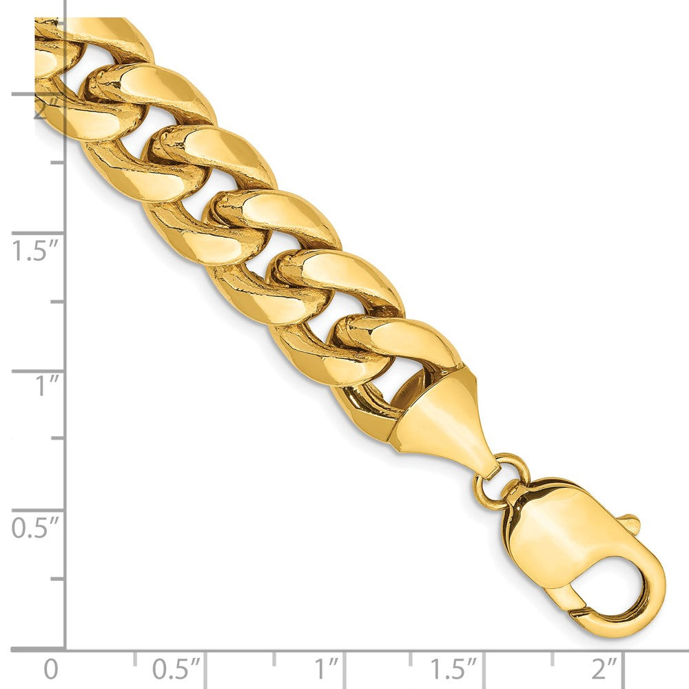 14K Yellow Gold 11mm Semi-Solid Miami Cuban With Lobster Clasp Chain Bracelet