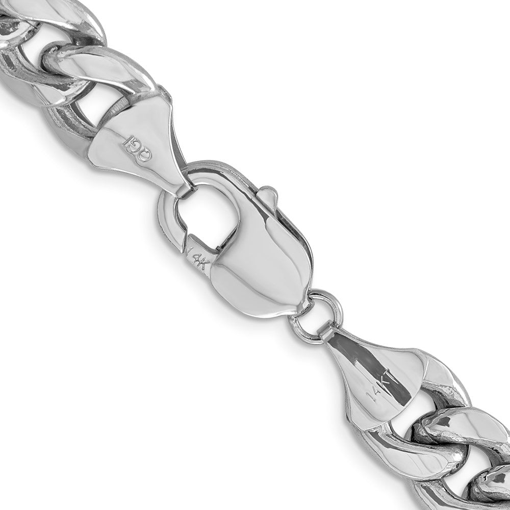 14k White Gold 11mm Semi-Solid Miami Cuban Chain Necklace