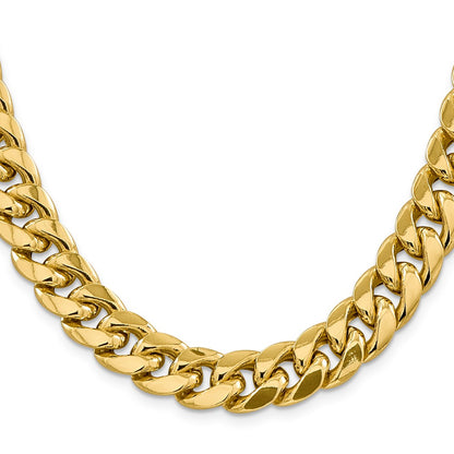 14k Yellow Gold 13.2mm Semi-Solid Miami Cuban Chain Necklace