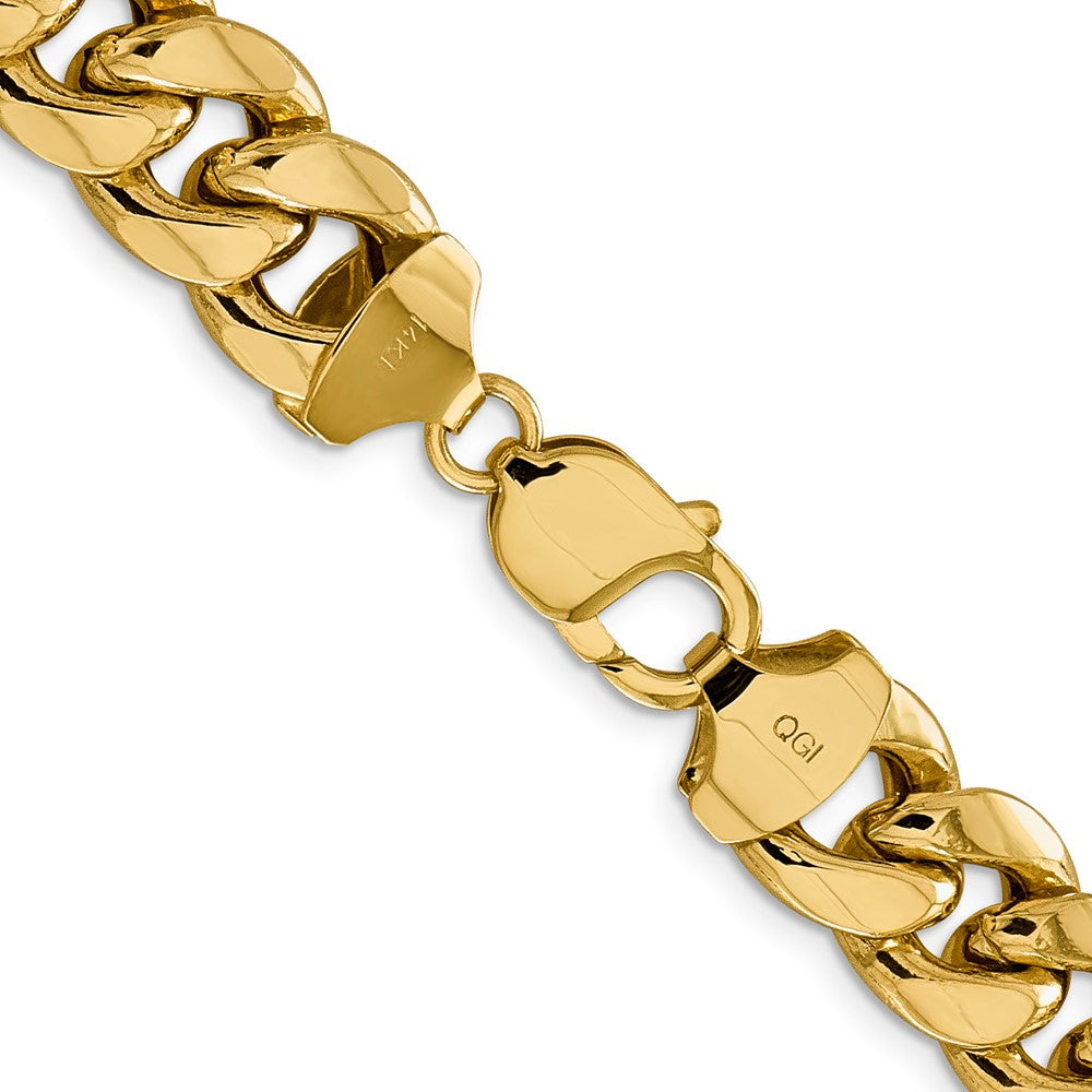 14k Yellow Gold 13.2mm Semi-Solid Miami Cuban Chain Necklace