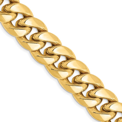 14k Yellow Gold 13.2mm Semi-Solid Miami Cuban Chain Necklace