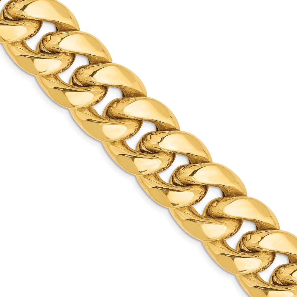 14k Yellow Gold 15mm Semi-Solid Miami Cuban Chain Necklace