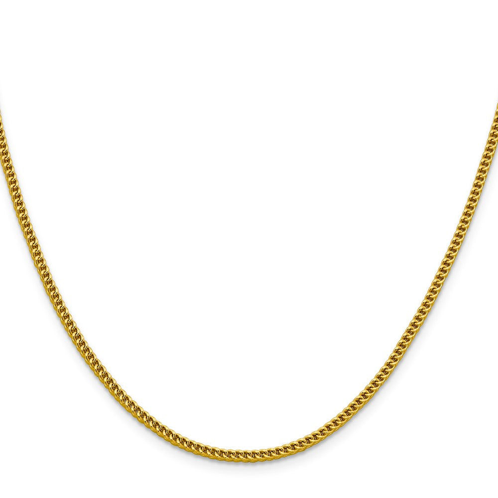 14K Yellow Gold 2.2mm Semi-Solid Franco With Lobster Clasp Chain Necklace