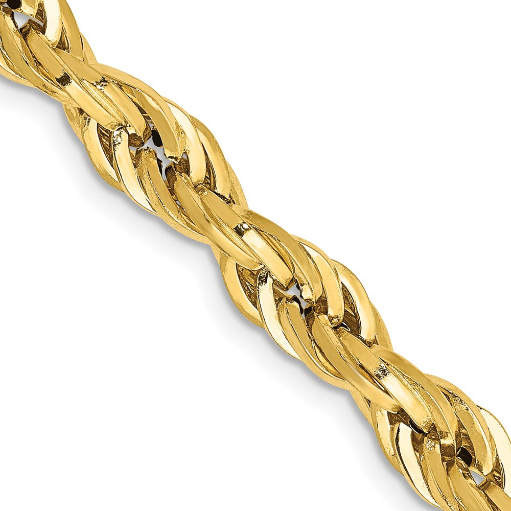 14K Yellow Gold 5.4mm Semi Solid Rope With Lobster Clasp Chain Necklace