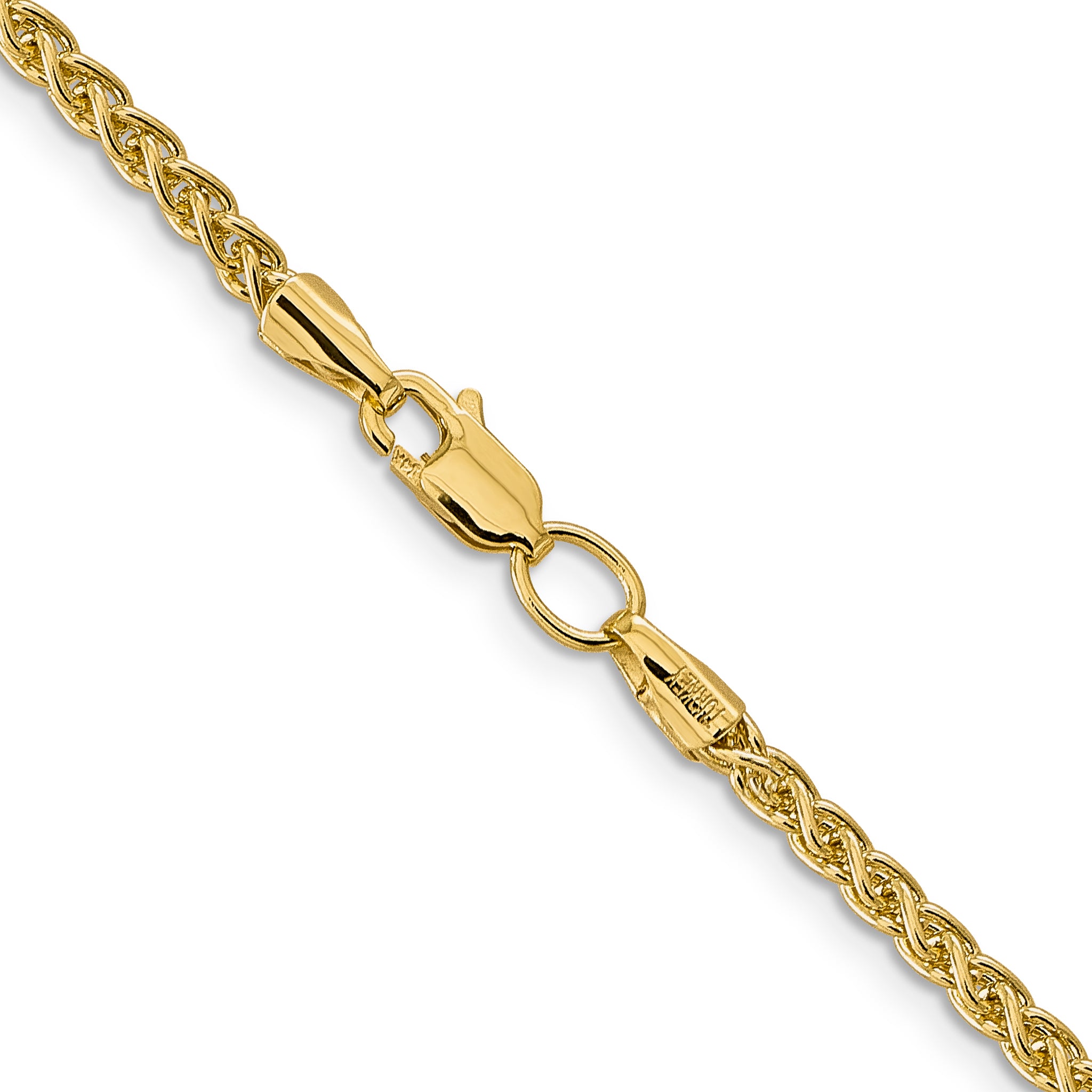 14K Yellow Gold 20 Inch 2.75mm Semi-Solid Wheat With Lobster Clasp Chain Necklace