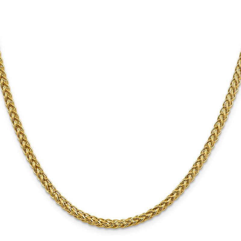 14K Yellow Gold 16 4.3mm Semi-Solid 3-Wire Wheat With Lobster Clasp Chain Necklace