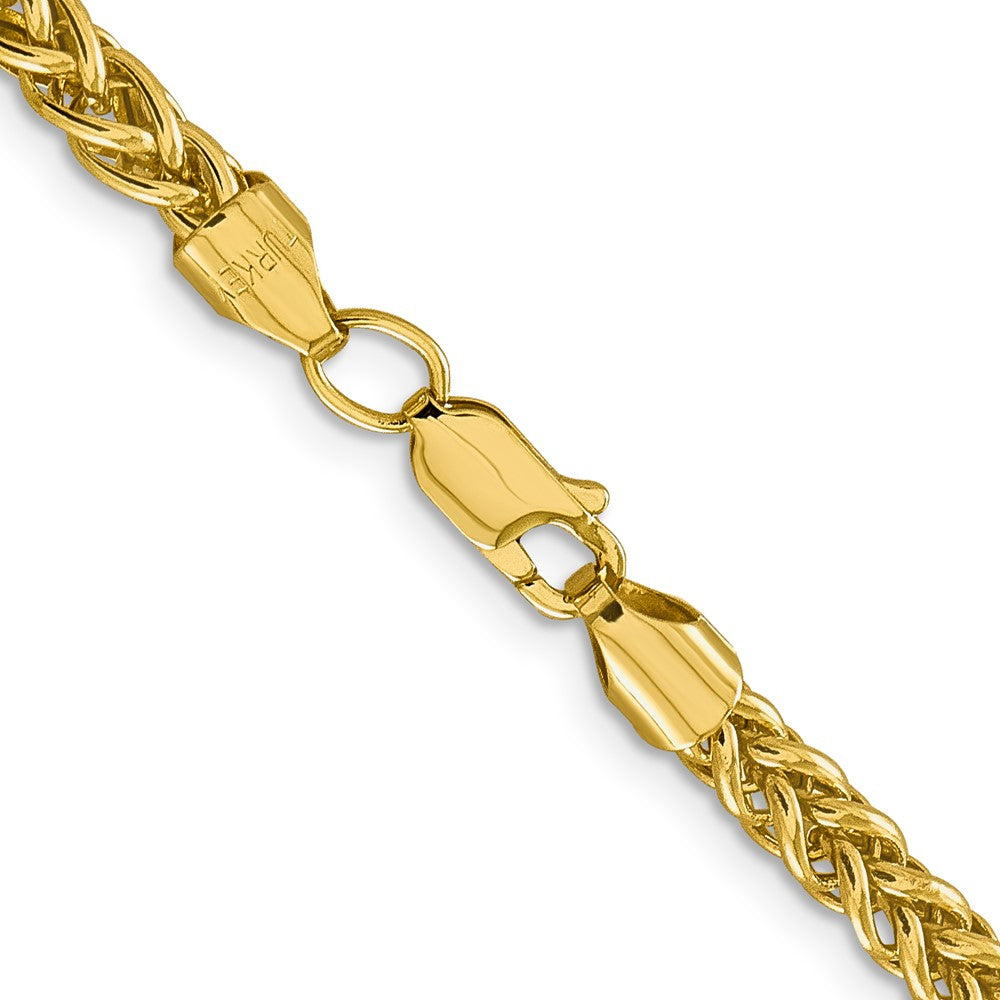 14K Yellow Gold 16 4.65mm Semi-Solid 3-Wire Wheat With Lobster Clasp Chain Necklace