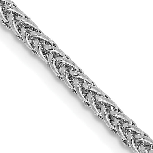 14K White Gold 18 Inch 2.35mm Semi-Solid 3-Wire Wheat With Lobster Clasp Chain Necklace