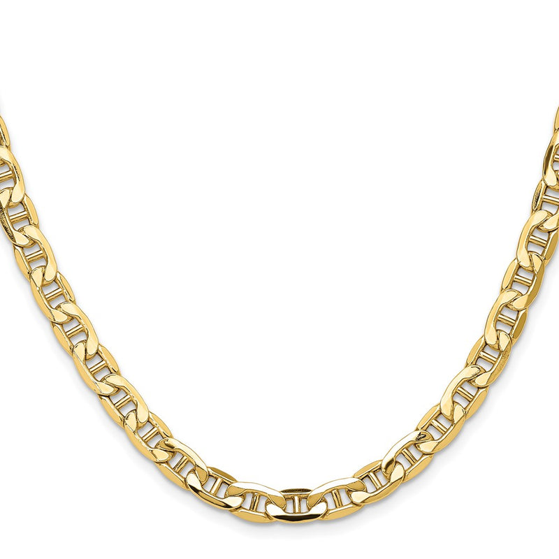22 Inch 14K Yellow Gold 6.25mm Semi-Solid Anchor Chain Necklace