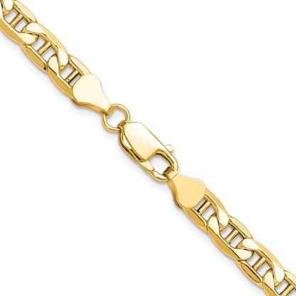 14K Yellow Gold 6.25mm Semi-Solid Anchor Chain Necklace