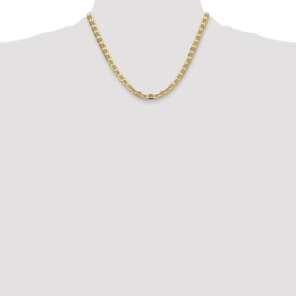 14K Yellow Gold 6.25mm Semi-Solid Anchor Chain Necklace