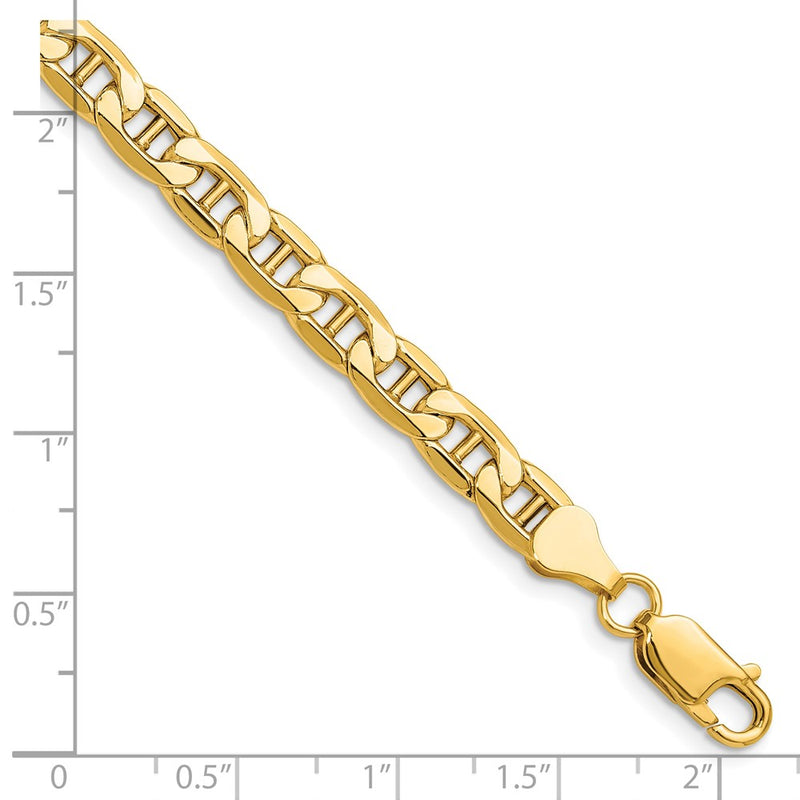 8 Inch 14K Yellow Gold 6.25mm Semi-Solid Anchor Chain Bracelet