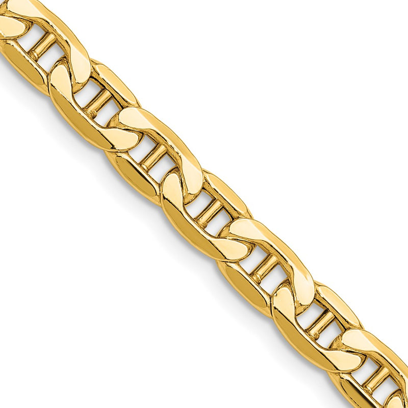 24 Inch 14K Yellow Gold 6.25mm Semi-Solid Anchor Chain Necklace