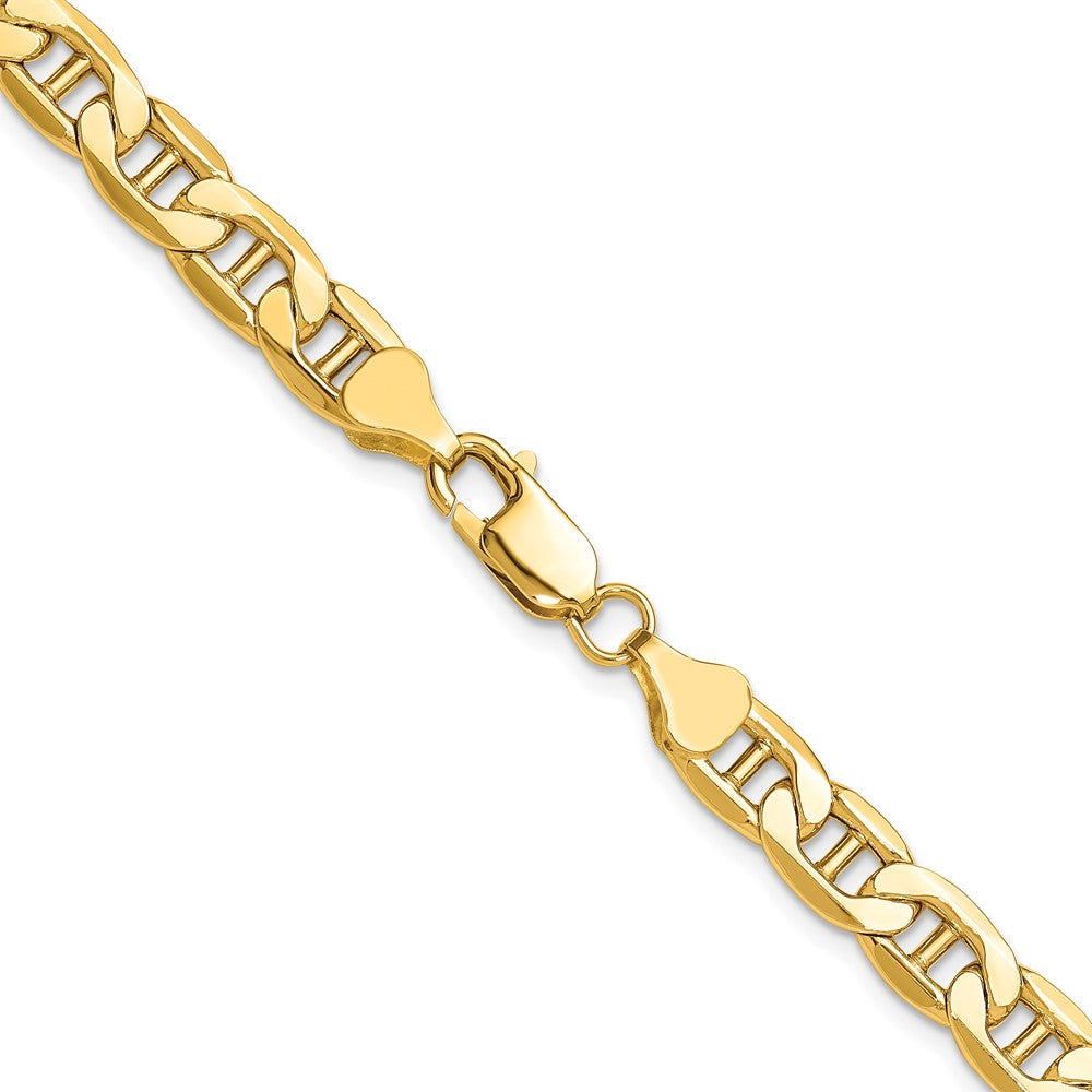 18 Inch 14K Yellow Gold 7.0mm Semi-Solid Anchor Chain Necklace