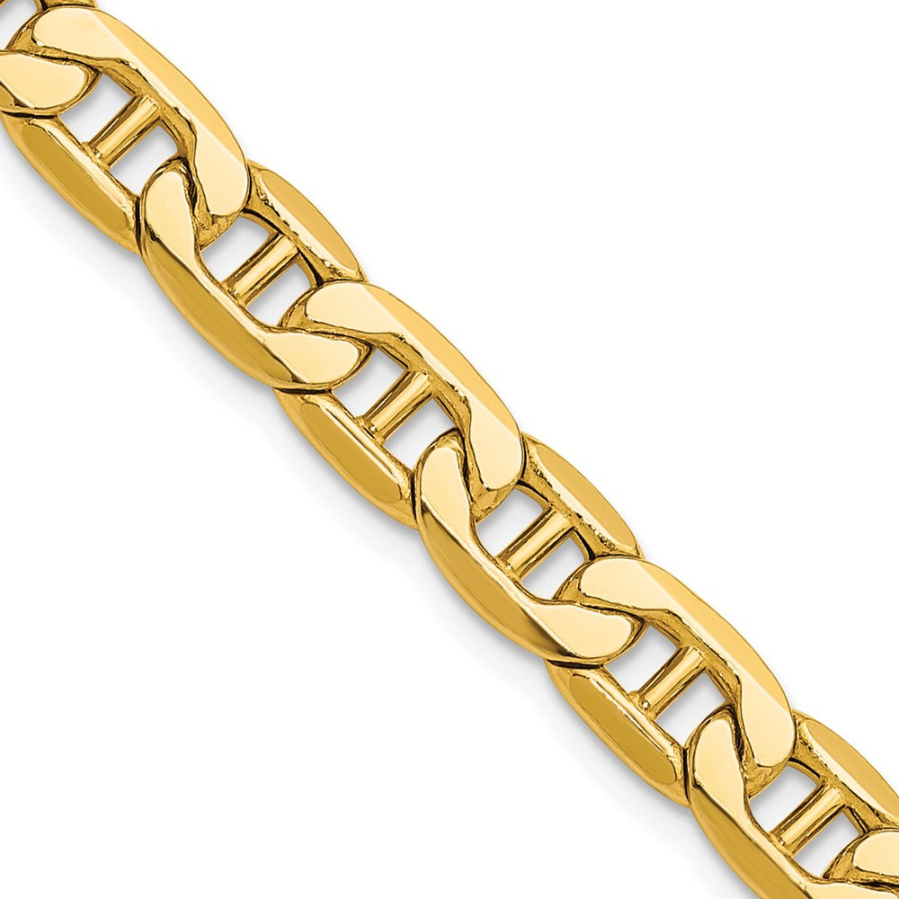 18 Inch 14K Yellow Gold 7.0mm Semi-Solid Anchor Chain Necklace